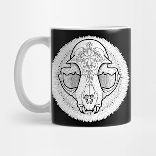 Cat skull & flower Mug